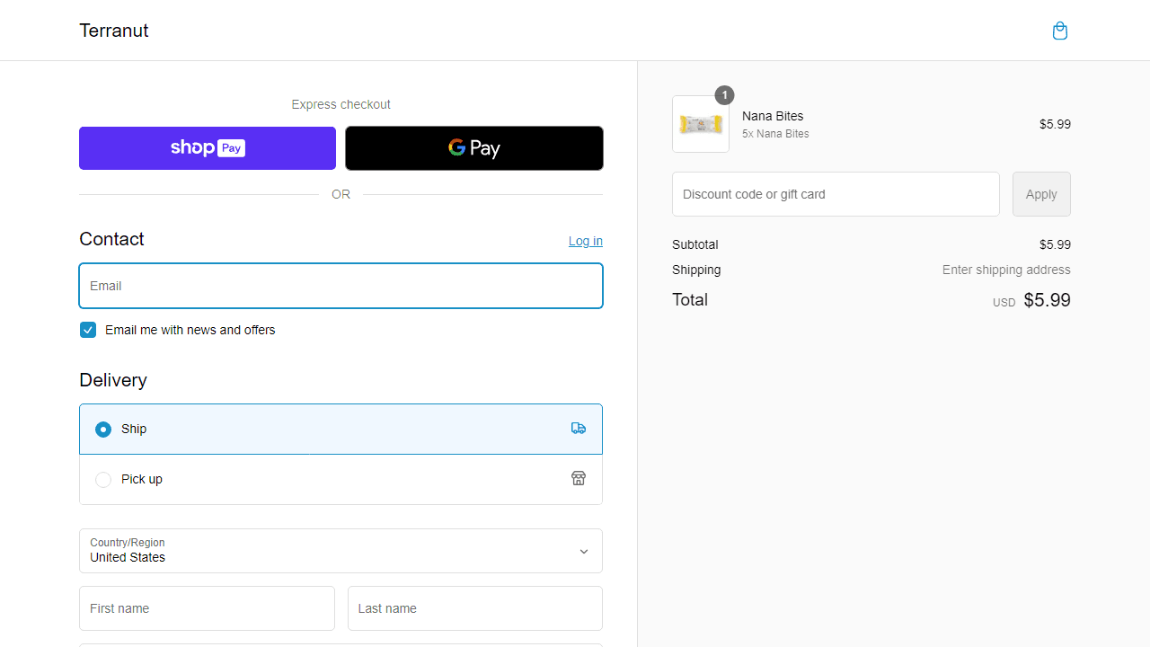 How to apply TerraNut coupon code